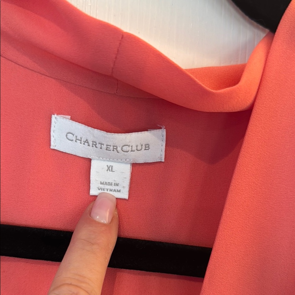 Charter Club Coral Sleeveless Blouse - Picture 3 of 7